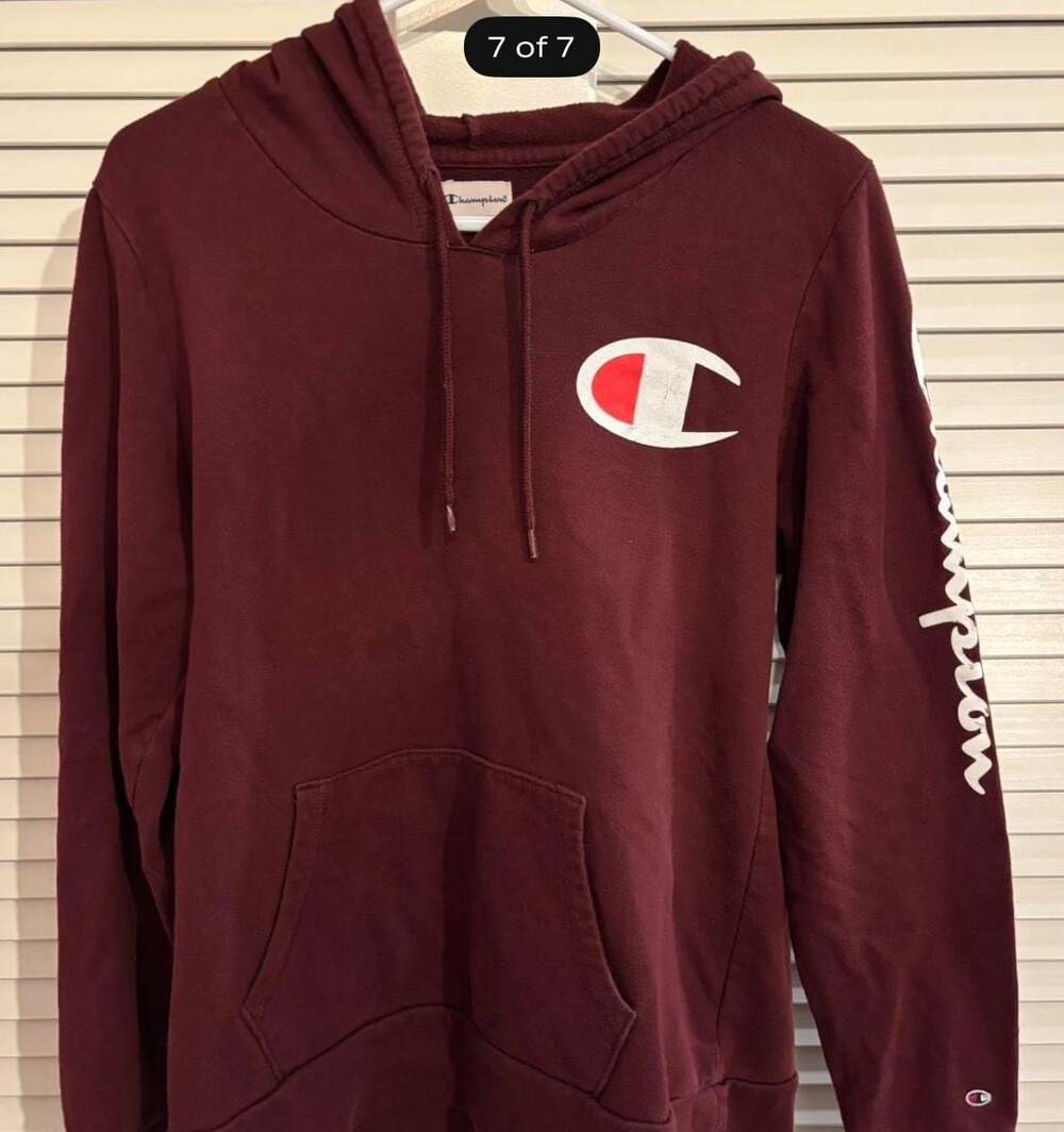 💥💥Champion Maroon Big Logo Pullover Hoodie Size XL